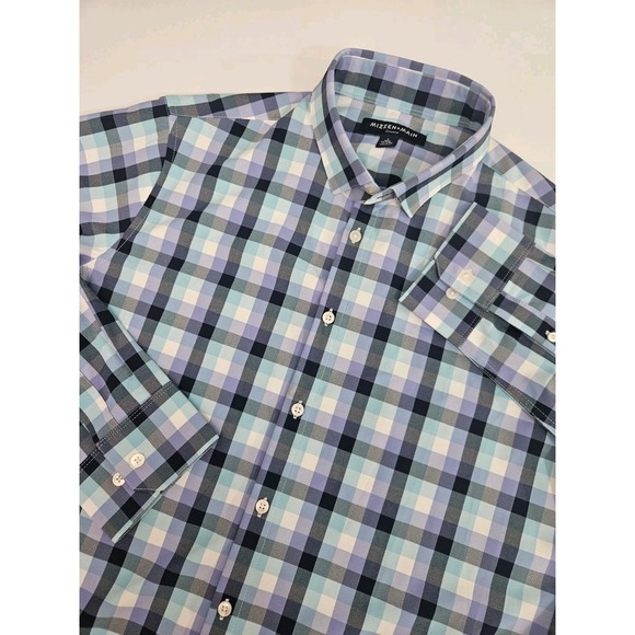 Mizzen + Main Men's Leeward Trim No Tuck Long Sleeve Plaid Button Up Shirt Large - Picture 1 of 7